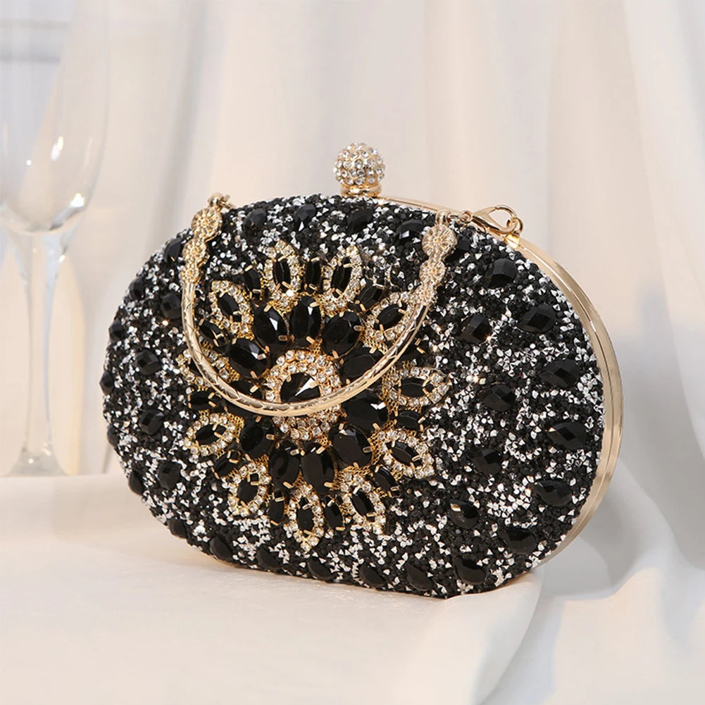 2025 Diamond Women Luxury Clutch Evening Bag Wedding Crystal Ladies Cell Phone Pocket Purse Female Sparkly Wallet for Party Gift