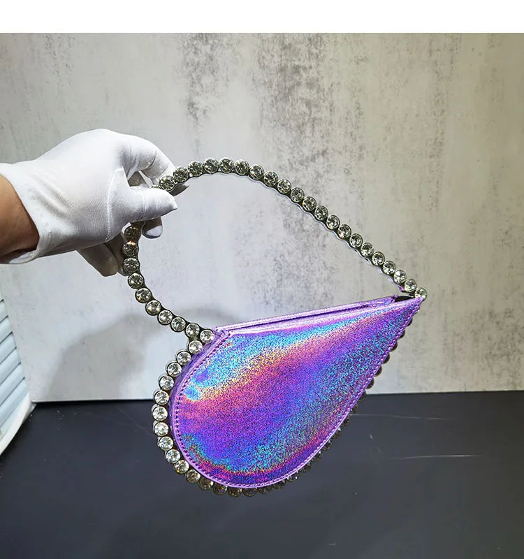 2025 New Heart Shape Rhinestone Handbags Party Day Clutches Crystal Handbags For Wedding Gift Purse Women Prom Dinner Purses Bag