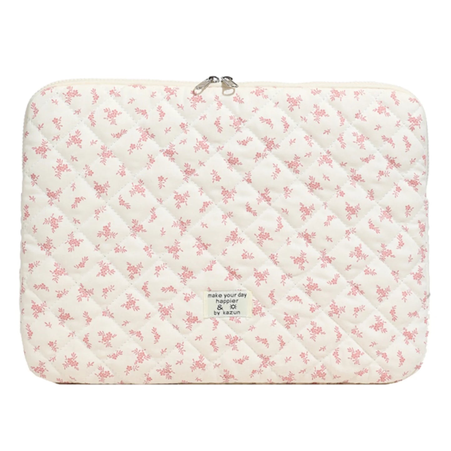 Maple Leaf Fluffy Padded Bag Cute Embroidery Puffy Protective Case Shockproof Cute Quilted Laptop Sleeve Computer Storage Bag