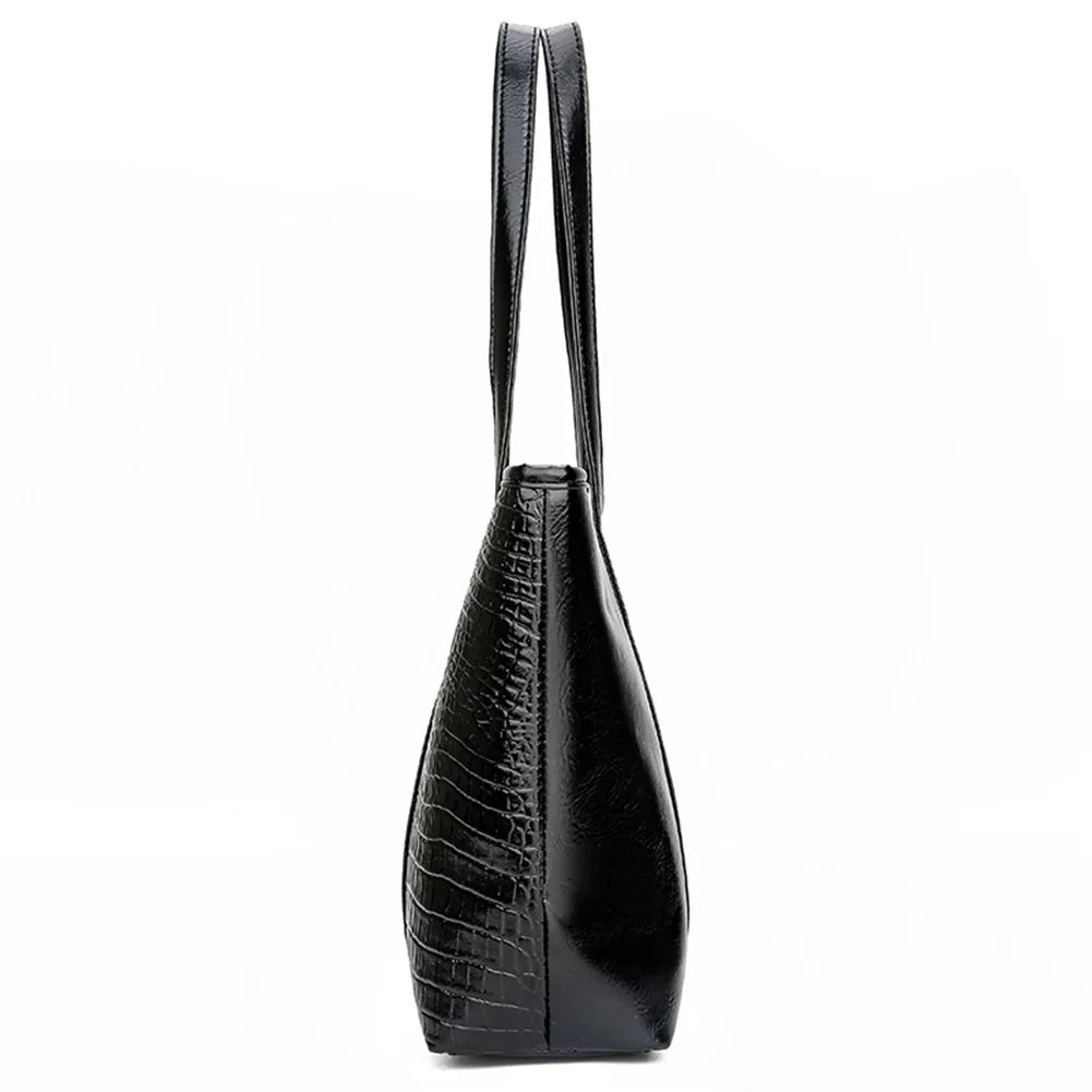 Tote Bag for Women Crocodile Print Top Handle Bag PU Leather with Inner Pocket with Zipper Handbag for Work Travel
