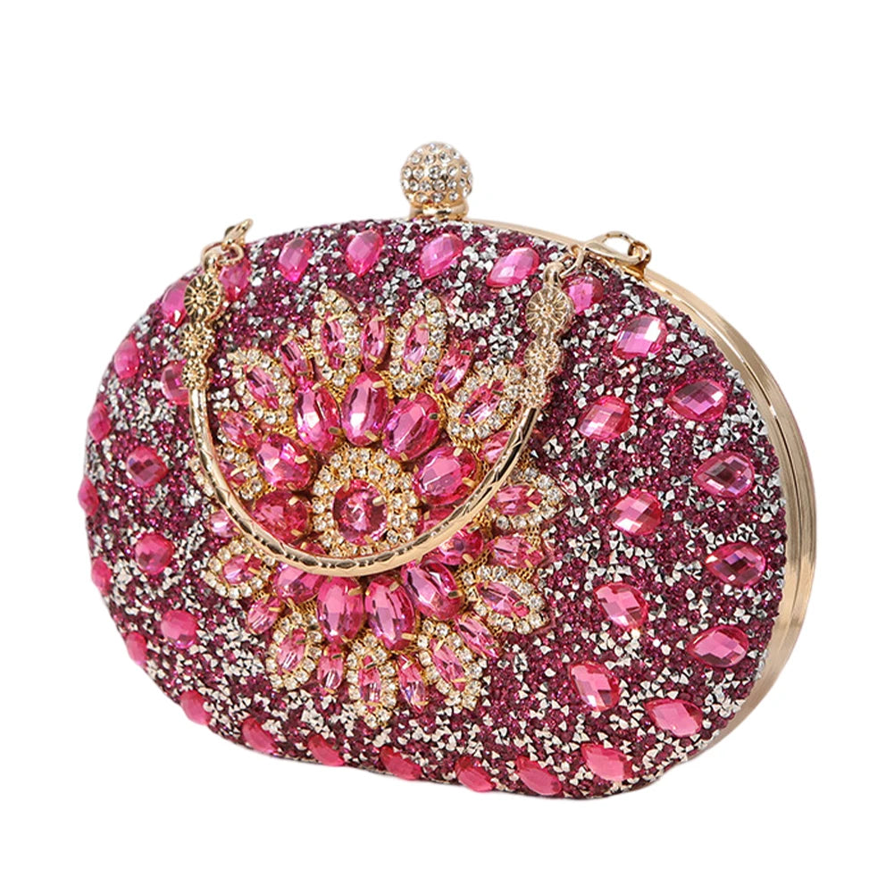 2025 Diamond Women Luxury Clutch Evening Bag Wedding Crystal Ladies Cell Phone Pocket Purse Female Sparkly Wallet for Party Gift