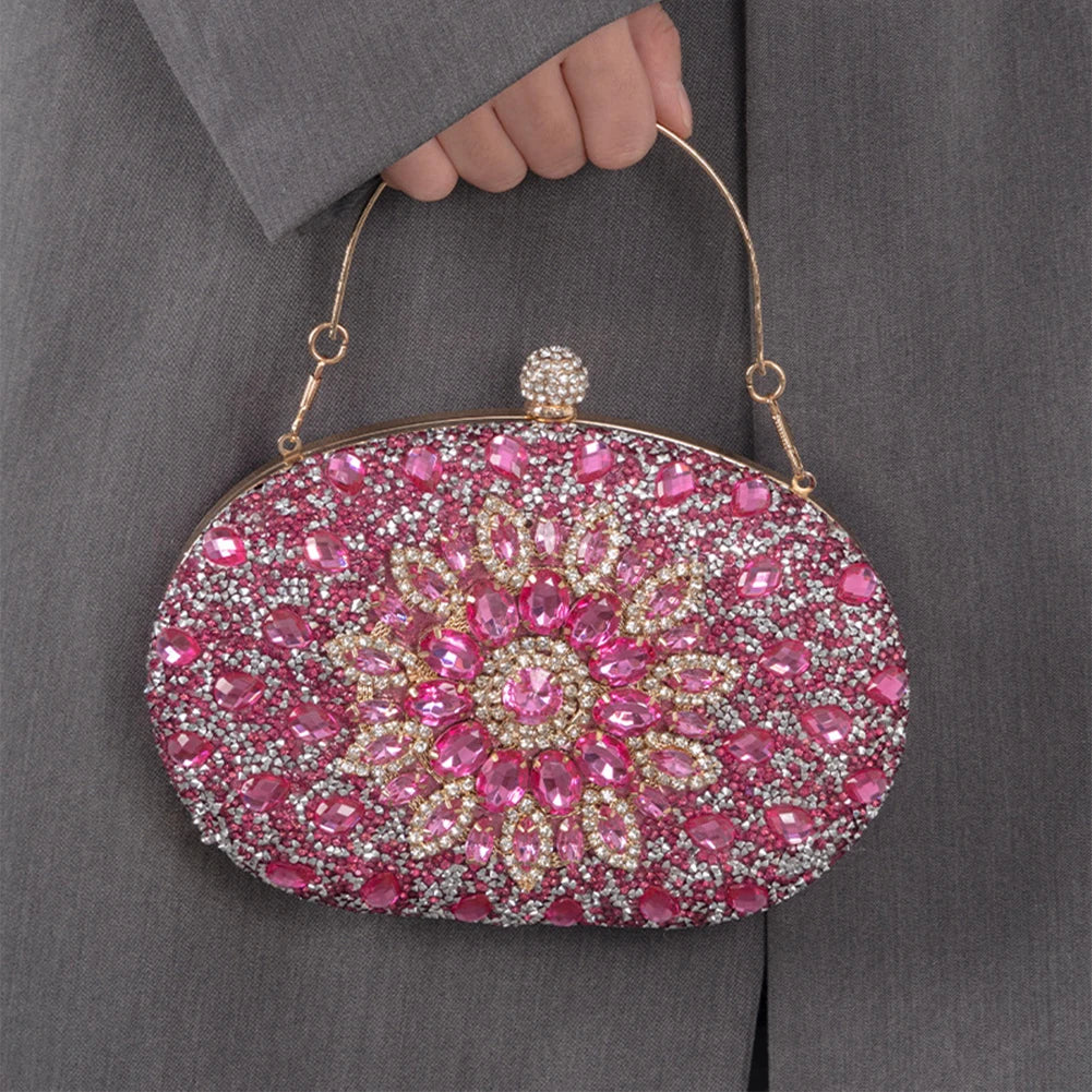 2025 Diamond Women Luxury Clutch Evening Bag Wedding Crystal Ladies Cell Phone Pocket Purse Female Sparkly Wallet for Party Gift