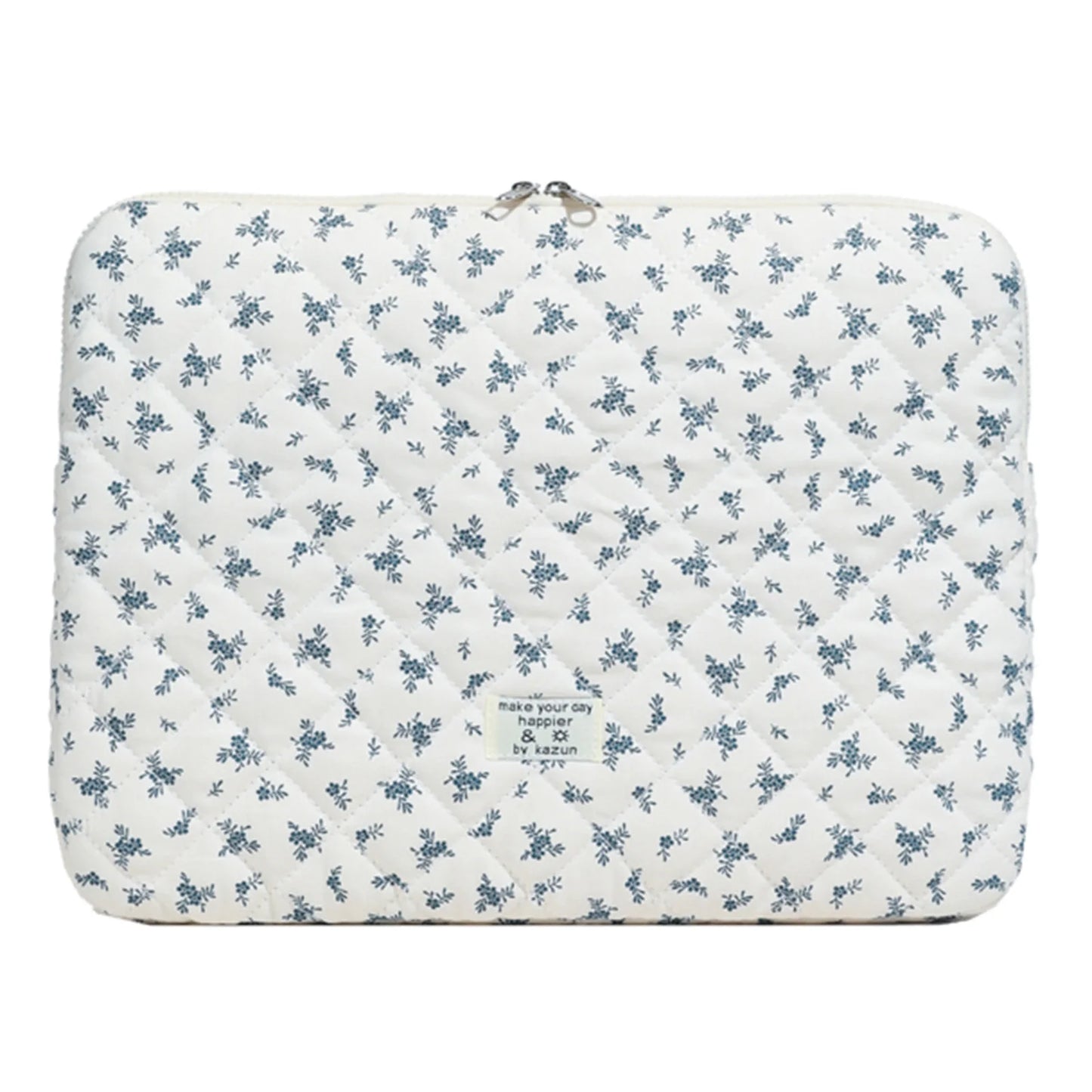 Maple Leaf Fluffy Padded Bag Cute Embroidery Puffy Protective Case Shockproof Cute Quilted Laptop Sleeve Computer Storage Bag