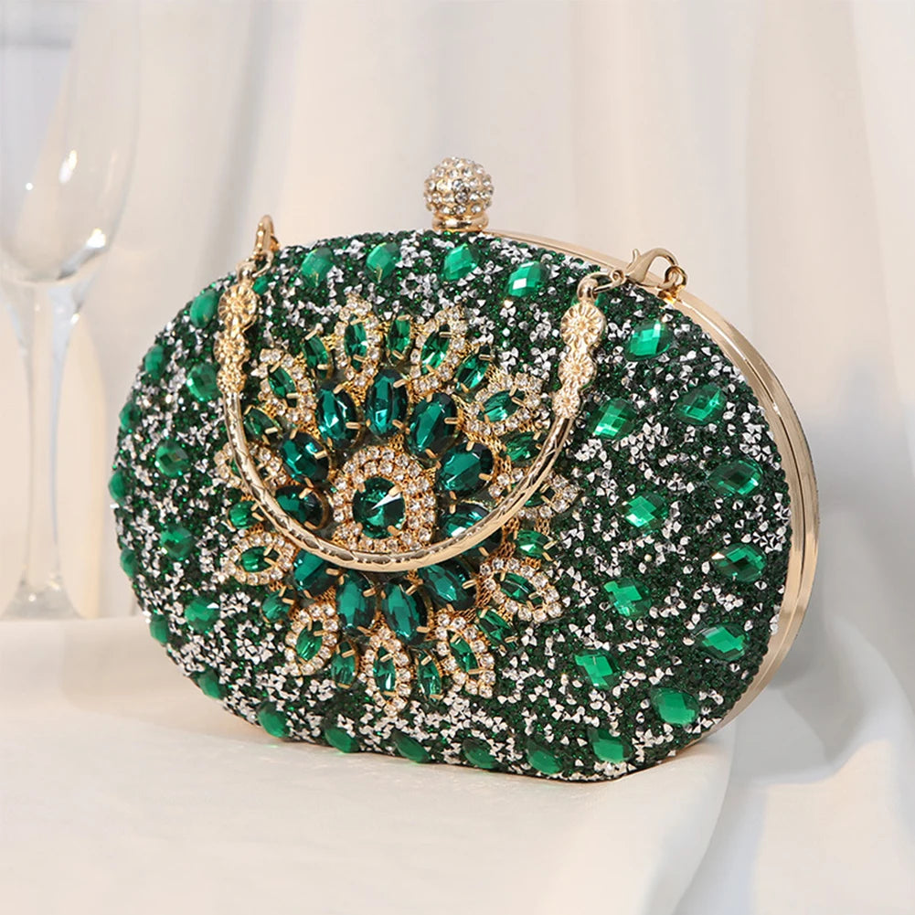 2025 Diamond Women Luxury Clutch Evening Bag Wedding Crystal Ladies Cell Phone Pocket Purse Female Sparkly Wallet for Party Gift