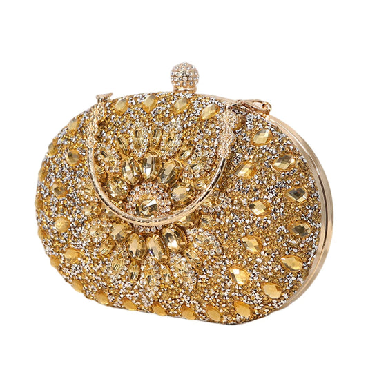 2025 Diamond Women Luxury Clutch Evening Bag Wedding Crystal Ladies Cell Phone Pocket Purse Female Sparkly Wallet for Party Gift