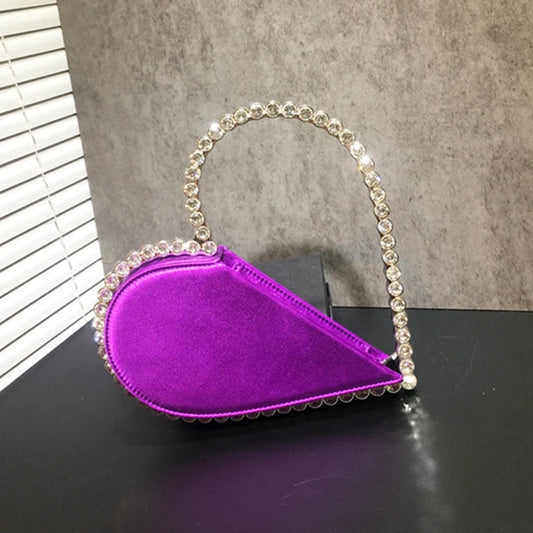 2025 New Heart Shape Rhinestone Handbags Party Day Clutches Crystal Handbags For Wedding Gift Purse Women Prom Dinner Purses Bag