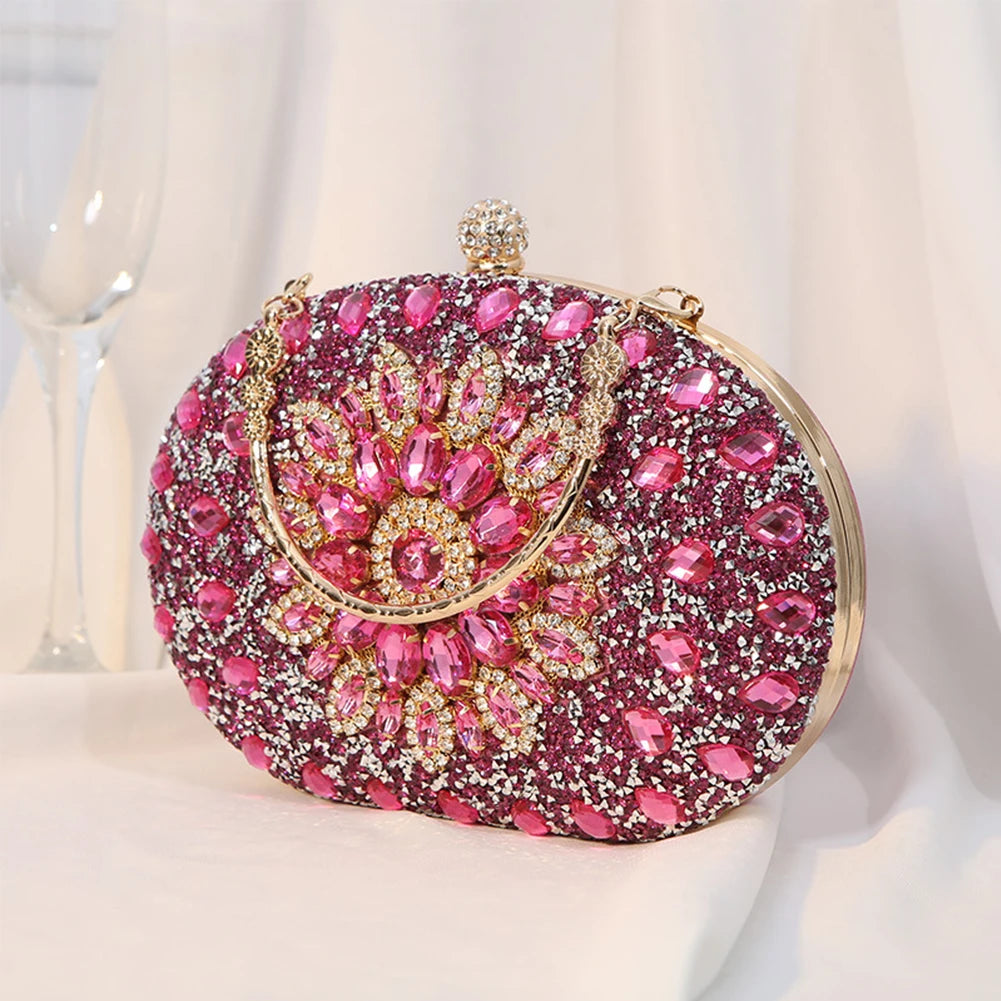 2025 Diamond Women Luxury Clutch Evening Bag Wedding Crystal Ladies Cell Phone Pocket Purse Female Sparkly Wallet for Party Gift